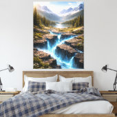 Mystic Mountain Valley – Fantasy Nature Landscape Canvas Afdruk (Insitu (Slaapkamer))