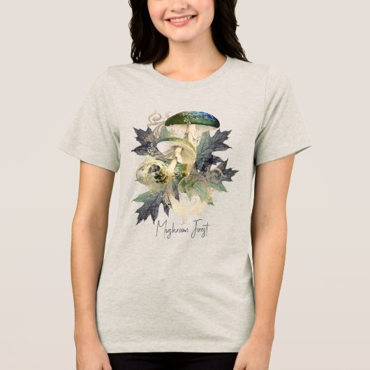 Mystic Mushroom Forest Tri-Blend Shirt (Voorkant)