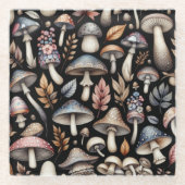 Mystic Mushrooms Glazen Onderzetter (Voorkant)
