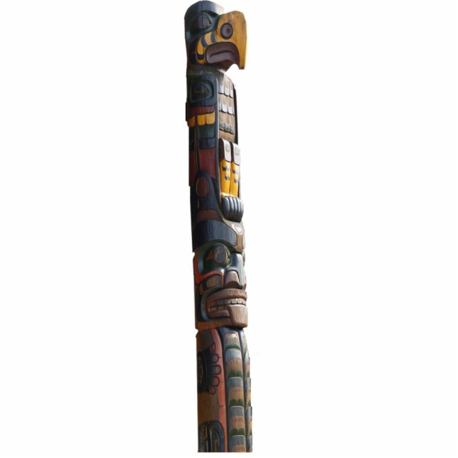 Mystic Native American Totem Pole Sculpted Gift Fotobeeldje Magneet (Voorkant)