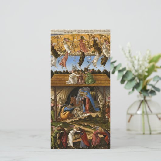 Mystic Nativity (1500) beroemd gemaakt door Sandro Feestdagenkaart (Staand voorkant)
