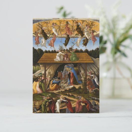 Mystic Nativity (1500) beroemd gemaakt door Sandro Informatiekaartje (Staand voorkant)