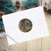 Mystic Nativity beroemd gemaakt door Sandro Bottic Ronde Sticker