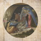 Mystic Nativity beroemd gemaakt door Sandro Bottic Ronde Sticker