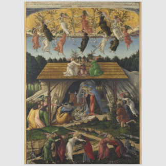 MYSTIC NATIVITY door Sandro Botticelli ,Kerstmis Tissuepapier