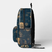 Mystic Navigator – kaart en kompas ontwerp Bedrukte Rugzak (Rechts)