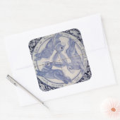 Mystic Navy Blue White Rabbit Trio Design Sticker (Envelop)