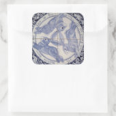 Mystic Navy Blue White Rabbit Trio Design Sticker (Tas)