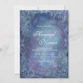 Mystic Nebula Blue Wedding Invitation Kaart (Voorkant)