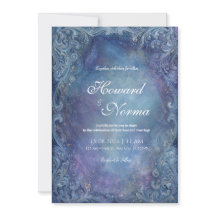 Mystic Nebula Blue Wedding Invitation