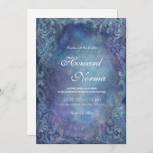Mystic Nebula Blue Wedding Invitation Kaart (Voorkant / Achterkant)