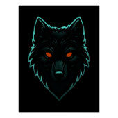 Mystic Neon Wolf Design Poster (Voorkant)