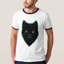 Mystic Neon Wolf Design T-shirt