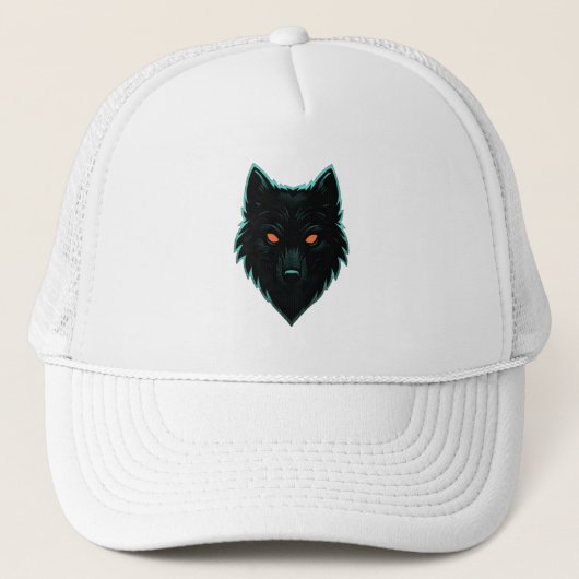 Mystic Neon Wolf Design Trucker Hat Trucker Pet (Voorkant)