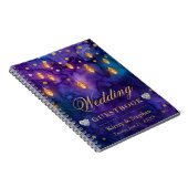 Mystic Night Lantern & Bokeh Wedding Guest Book Notitieboek (Rechterzijde)