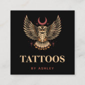 Mystic Night Owl Tattoo Artist Studio Social Media Vierkante Visitekaartje (Voorkant)