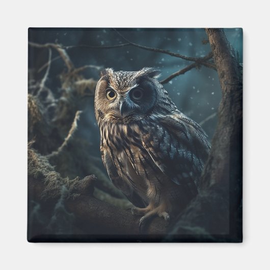 Mystic Night Uil - Midnight Vigil Magneet (Voorkant)
