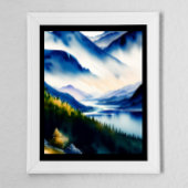 Mystic Nordic Lake Waterverf Art Print