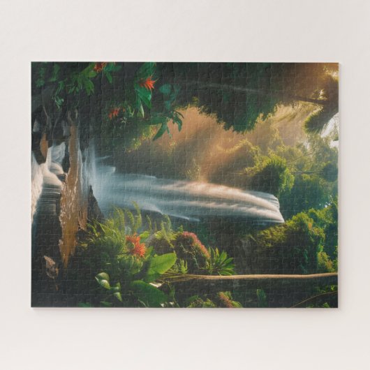 Mystic Oerwoud Herfsten - Serene Waterval Art Puzz Legpuzzel (Horizontaal)