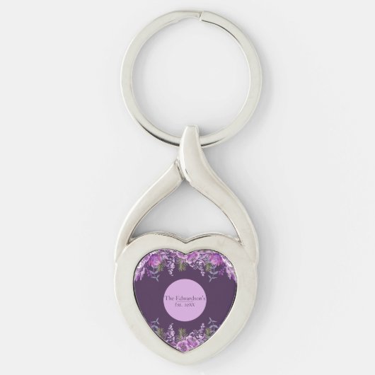 Mystic Orchards: Paarse botanische gelukzaligheid  Sleutelhanger (Voorkant)