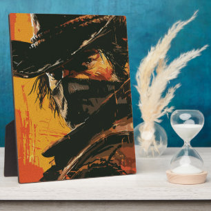 Mystic Outlaw: Felle Western Starende Blik Fotoplaat