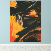 Mystic Outlaw: Vurige Westerne blik Canvas Afdruk (Insitu (Houten vloer))