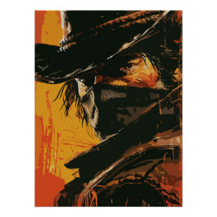Mystic Outlaw: Vurige Westerne blik Perfect Poster