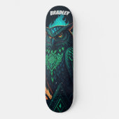 "Mystic Owl" gepersonaliseerd skateboard dek met C (Voorkant)