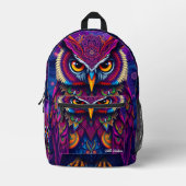 Mystic Owl Spirit Backpack - Wisdom & Magic Design Bedrukte Rugzak (Voorkant)