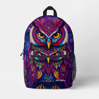 Mystic Owl Spirit Backpack - Wisdom & Magic Design Bedrukte Rugzak