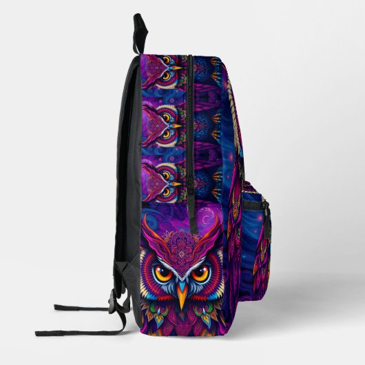 Mystic Owl Spirit Backpack - Wisdom & Magic Design Bedrukte Rugzak (Links)