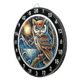 Mystic Owl Starlit Dartboard Design Dartbord (Voorkant Rechts)