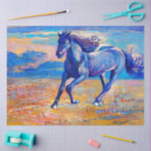 Mystic Paard Galloping in een blauw veld Tissuepapier (Craft)