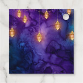 Mystic Paars Blue Lantern Bokeh Quinceanera Bedankjes Labels (Achterkant)