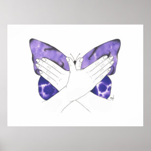 Mystic Paarse Butterfly in ASL Poster
