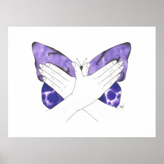 Mystic Paarse Butterfly in ASL Poster