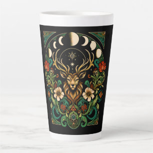 Mystic Pagan Stag en Maan Fase Latte Mok
