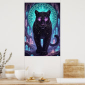 Mystic Panther Wall Art – Guardian of Crystals Poster (Keuken)