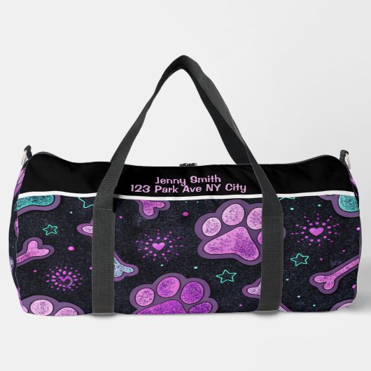 Mystic Paw Print Heart Travel Monogram Personalize Plunjezak (Voorkant)