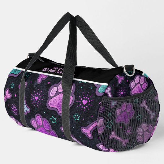 Mystic Paw Print Heart Travel Monogram Personalize Plunjezak (Rechterhoek)