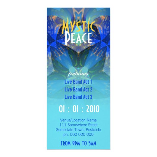 Mystic Peace Event Flyer Reclamekaart (Voorkant)