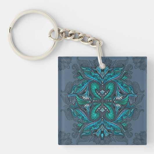 Mystic Peacock Feathers Sleutelhanger (Voorkant)