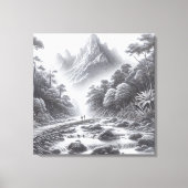 Mystic Peaks: Betoverd bospad Canvas Afdruk (Voorkant)