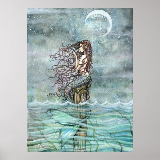 Mystic Pearl Mermaid Fantasy Art Poster Print (Voorkant)