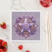 Mystic Pentacle - Paarse Witchy Party Tafeldecor Servet (Insitu)