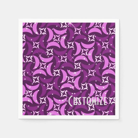 Mystic Pink Moons Pattern Napkins Servetten (Voorkant)