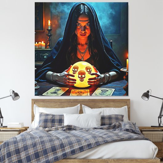 Mystic Psychic Fortune Teller Design Canvas Afdruk (Insitu (Slaapkamer))