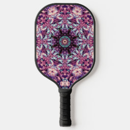 Mystic Purple Bioluminescent Kaleidoscope Art  Pickleball Paddle