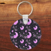 Mystic Purple Moon Bat Keychain (Achterkant)