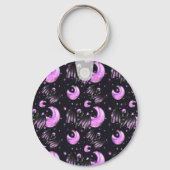 Mystic Purple Moon Bat Keychain (Achterkant)